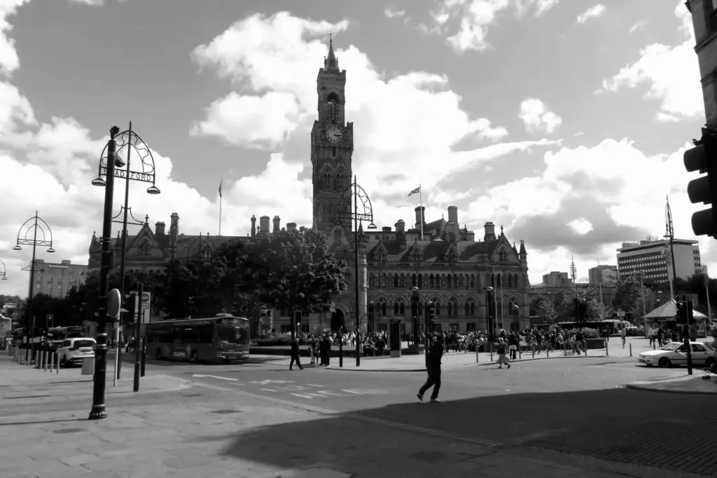 Bradford city hall and centenary square